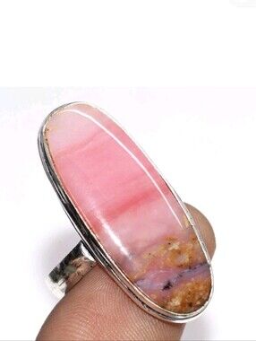 Peruvian Pink Opal Gemstone 925 Sterling Silver Handmade Gemstone Ring